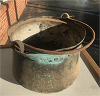 Antique Cooper/ Brass Handled Bucket