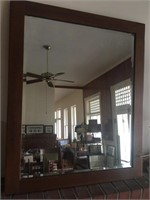 Wood Framed Beveled Mirror