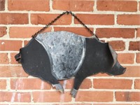 Metal Wall Hanging Pig