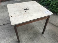 Vintage Square Wood Table w/ Laminate Top A