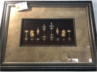 Beautiful J Weins Framed matted under glass chess