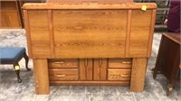 Oak drresser and Queen headboard