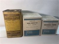 Vintage advertising pharmacy canisters iand boxes