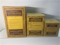 Vintage advertising pharmacy boxes with contents