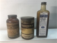 Vintage Pharmacy advertising bottles and