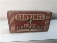 Vintage advertising Sentinel First Aid Tin with