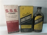 Vintage lot of 2 Nos  pharmacy bottles SSS
