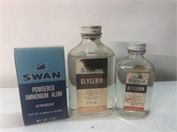 Vintage NOS Swan Glycerin  and Powdered Ammonium