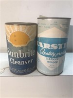 Vintage lot of two advertising powder cleansers