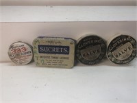 Vintage advertising tin lot Sucrets Clioverine