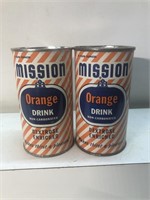 Vintage a lot of mission orange drink cans banks