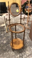 wood wash stand with mirror