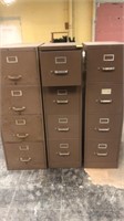 three 4 drawer filing cabinets