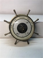 Vintage brass ships wheel barometer made in West