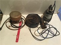 Tank heater, water hose & sump. Pump