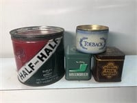 Vintage lot of advertising tobacco tins Half and