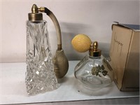 Vintage lot of crystal and glass perfume bottle