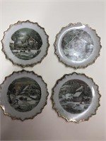 Courier and Ives collector plate lot