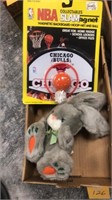 NBA Slamagnet and stuffed bunny