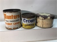 Vintage advertising canned planters peanut candy