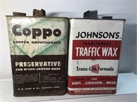 Vintage advertising 1 gallon can lot. Coppo and