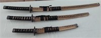D - STUNNING TRIO OF SAMARI SWORDS