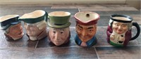 D - LOT OF 5 TOBY MUGS (AS IS - SEE PICTURES)