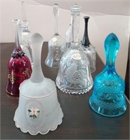 D - LOT OF 4 GLASS COLLECTOR BELLS