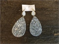 Silver Glitter Earrings from Eclectic Ruby Red