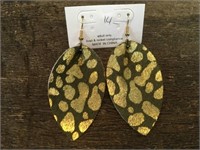 Green Cowhide Earrings from Eclectic Ruby Red