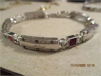 925 Silver Bracelet w/Colored Stones-16.8 g