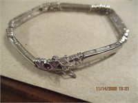 925 Silver Bracelet w/Colored Stones-13.3 g