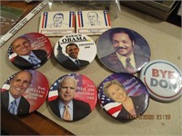 Political Pin Buttons,Magnets & Matches