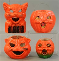 FOUR PULP JACK-O-LANTERNS