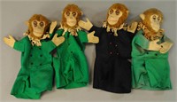 FOUR STEIFF MONKEY HAND PUPPETS