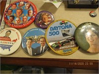 Presidental Pin Buttons & 35th Anniv. Daytona 500