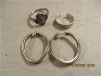 3 Pcs. o Sterling-Earrings,Toe Ring & Ring-10.7 g