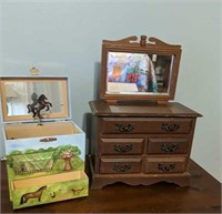 Two Jewelry Boxes & Contents