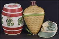 THREE DRESDEN CANDY CONTAINERS