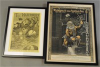 TWO EARLY PUBLICATION PRINTS ADVERTISING