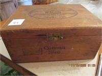 Wooden Covered Wagon Corona Size Cigar Box