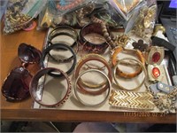 39 Bracelets Lot & 1 Pr. of Sunglasses
