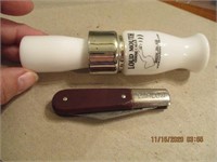Loud Mouth Goose Call Snow No. 410 & Barlow Knife