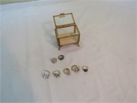 Rings and box (Includes 2 - Sterling Rings)