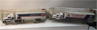 Lot of 2 Ertl  Racing tractor and trailer set