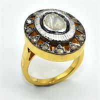 Silver Rose Cut Diamond(1.2ct) Ring