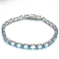 Silver Blue Topaz(24.7ct) Bracelet