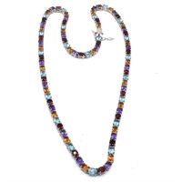 Silver Gem Stone(18.9ct) Necklace