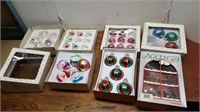Vintage Glass Christmas Ornaments 6 Part Boxes