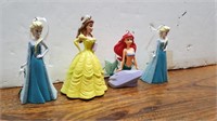 4 Disney Ornaments 2 Elsa 1 Belle 1 Ariel 2inAx